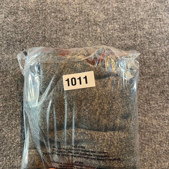 Eddie‎ Bauer Mens L Gray Pullover Fleece Button Mock Neck Pocket Sweater - Picture 9 of 9